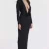 Saskia – czarna sukienka maxi z drapowaniem Saskia – czarna sukienka maxi z drapowaniem