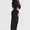 Saskia – czarna sukienka maxi z drapowaniem Saskia – czarna sukienka maxi z drapowaniem