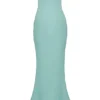 Satynowa sukienka maxi bez ramiączek Alette Jade Satynowa sukienka maxi bez ramiączek Alette Jade