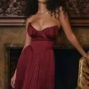 Satynowa sukienka maxi Marcella Berry z plisami Satynowa sukienka maxi Marcella Berry z plisami