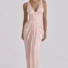 Satynowa sukienka maxi z gorsetem Angeline Blush – edycja limitowana Satynowa sukienka maxi z gorsetem Angeline Blush – edycja limitowana