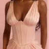 Satynowa sukienka maxi z gorsetem Angeline Blush – edycja limitowana Satynowa sukienka maxi z gorsetem Angeline Blush – edycja limitowana