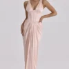 Satynowa sukienka maxi z gorsetem Angeline Blush – edycja limitowana Satynowa sukienka maxi z gorsetem Angeline Blush – edycja limitowana