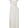 Seren Vintage Kremowa sukienka maxi z kwiatowym wzorem i koronkowym tyłem Seren Vintage Kremowa sukienka maxi z kwiatowym wzorem i koronkowym tyłem