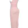 Sophina Perfectly Pink Broderie Anglais Plunge Maxi Sukienka Sophina Perfectly Pink Broderie Anglais Plunge Maxi Sukienka