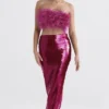 Spódnica maxi Alexis z cekinami w kolorze Hot Pink