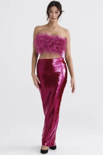 Spódnica maxi Alexis z cekinami w kolorze Hot Pink Spódnica maxi Alexis z cekinami w kolorze Hot Pink