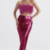 Spódnica maxi Alexis z cekinami w kolorze Hot Pink