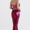 Spódnica maxi Alexis z cekinami w kolorze Hot Pink