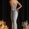 Spódnica maxi Amadi Cool Blue sięgająca do podłogi Spódnica maxi Amadi Cool Blue sięgająca do podłogi
