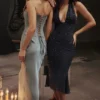 Spódnica maxi Amadi Cool Blue sięgająca do podłogi Spódnica maxi Amadi Cool Blue sięgająca do podłogi