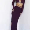 Spódnica maxi Amalfi z wycięciami w kolorze śliwkowym Spódnica maxi Amalfi z wycięciami w kolorze śliwkowym