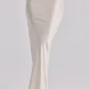 Spódnica maxi Beau Vintage z drapowanej satyny w kolorze kości słoniowej