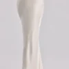 Spódnica maxi Beau Vintage z drapowanej satyny w kolorze kości słoniowej