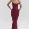 Spódnica maxi Cassidy Cabernet z obszyciami na dole