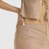 Spódnica maxi Dyana Shimmer Cafe Au Lait o skośnym kroju