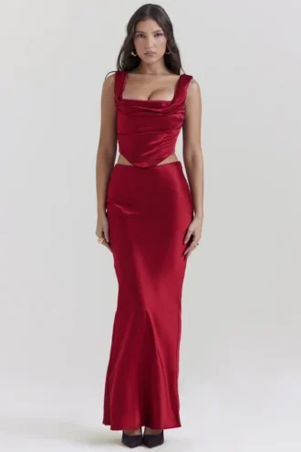 Spódnica maxi Sydel Ruby Satin Bias Cut Spódnica maxi Sydel Ruby Satin Bias Cut
