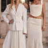 Spódnica maxi Therese Vintage w kolorze kremowym z koronką Spódnica maxi Therese Vintage w kolorze kremowym z koronką