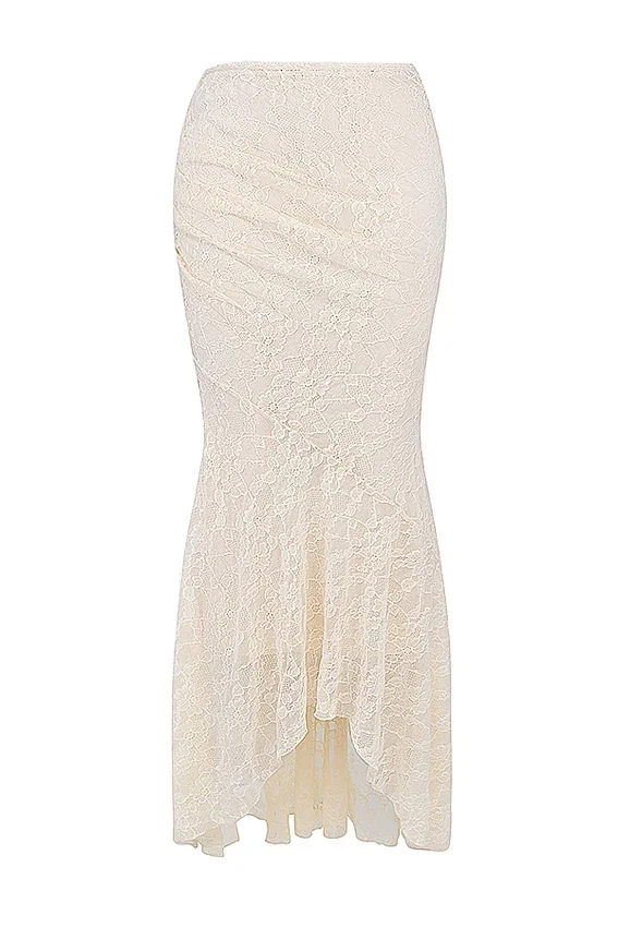 Spódnica maxi Therese Vintage w kolorze kremowym z koronką Spódnica maxi Therese Vintage w kolorze kremowym z koronką