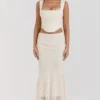 Spódnica maxi Therese Vintage w kolorze kremowym z koronką Spódnica maxi Therese Vintage w kolorze kremowym z koronką