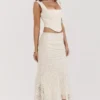 Spódnica maxi Therese Vintage w kolorze kremowym z koronką Spódnica maxi Therese Vintage w kolorze kremowym z koronką