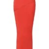 Spódnica midi Colette Scarlet z satyny z niskim stanem