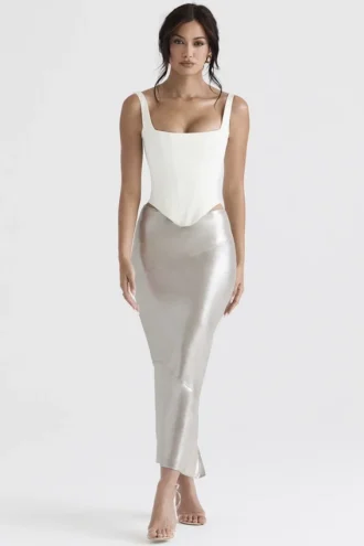 Spódnica midi Colette w kolorze szampańskim Spódnica midi Colette w kolorze szampańskim
