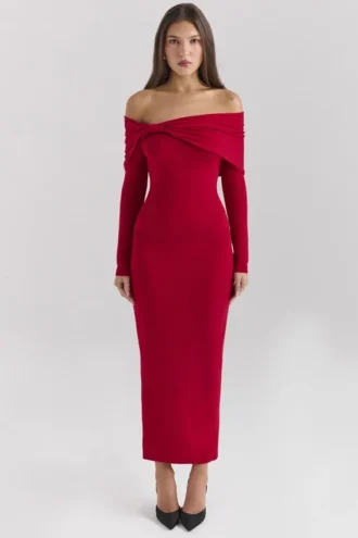 Swetry Amaryllis Holly Red z mieszanki kaszmiru
