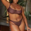 Spodenki bikini Capri Cacao z wysokim dolem