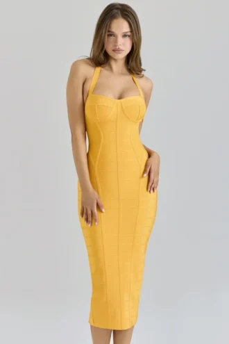 Sukienka bandażowa Sculpt Orange Sherbet Midi Sukienka bandażowa Sculpt Orange Sherbet Midi
