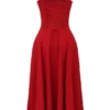 Sukienka bustier Carmen w kolorze czerwonej róży Sukienka bustier Carmen w kolorze czerwonej róży