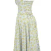 Sukienka bustier z bawełny w delikatny niebieski kwiatowy wzór w stylu vintage Sukienka bustier z bawełny w delikatny niebieski kwiatowy wzór w stylu vintage
