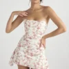 Sukienka gorsetowa z drapowaniem w kwiatowy wzór Jasmine Rose