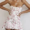Sukienka gorsetowa z drapowaniem w kwiatowy wzór Jasmine Rose