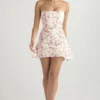 Sukienka gorsetowa z drapowaniem w kwiatowy wzór Jasmine Rose