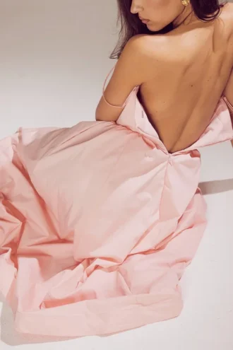 Sukienka letnia gorsetowa Lolita w kolorze różowym