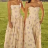 Sukienka letnia midi Ysabella w kolorze kości słoniowej z bawełny w kwiatowy wzór Sweet Peony Sukienka letnia midi Ysabella w kolorze kości słoniowej z bawełny w kwiatowy wzór Sweet Peony