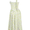 Sukienka letnia midi z bawełny w stylu vintage z delikatnym niebieskim kwiatowym nadrukiem Sukienka letnia midi z bawełny w stylu vintage z delikatnym niebieskim kwiatowym nadrukiem