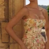 Sukienka letnia midi z bawełny z nadrukiem Ysabella Warm Rose Sukienka letnia midi z bawełny z nadrukiem Ysabella Warm Rose