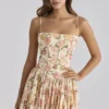 Sukienka letnia midi z bawełny z nadrukiem Ysabella Warm Rose Sukienka letnia midi z bawełny z nadrukiem Ysabella Warm Rose