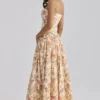 Sukienka letnia midi z bawełny z nadrukiem Ysabella Warm Rose Sukienka letnia midi z bawełny z nadrukiem Ysabella Warm Rose