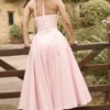 Sukienka letnia midi z wiązaniem na szyi w kratkę Marilyn Strawberry Shortcake