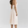 Sukienka Letnia Solada Vintage Cream Georgette na ramiączkach