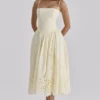 Sukienka letnia Ysabella Lemon z koronką na zamówienie + broderie anglaise Sukienka letnia Ysabella Lemon z koronką na zamówienie + broderie anglaise