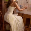 Sukienka letnia Ysabella Lemon z koronką na zamówienie + broderie anglaise Sukienka letnia Ysabella Lemon z koronką na zamówienie + broderie anglaise
