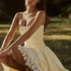 Sukienka letnia Ysabella Lemon z koronką na zamówienie + broderie anglaise Sukienka letnia Ysabella Lemon z koronką na zamówienie + broderie anglaise