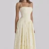 Sukienka letnia Ysabella Lemon z koronką na zamówienie + broderie anglaise Sukienka letnia Ysabella Lemon z koronką na zamówienie + broderie anglaise