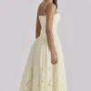 Sukienka letnia Ysabella Lemon z koronką na zamówienie + broderie anglaise Sukienka letnia Ysabella Lemon z koronką na zamówienie + broderie anglaise