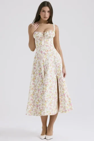 Sukienka letnia z bawełny z nadrukiem Carmen Ivory Meadow Sukienka letnia z bawełny z nadrukiem Carmen Ivory Meadow