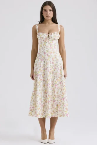 Sukienka letnia z bawełny z nadrukiem Carmen Ivory Meadow Sukienka letnia z bawełny z nadrukiem Carmen Ivory Meadow